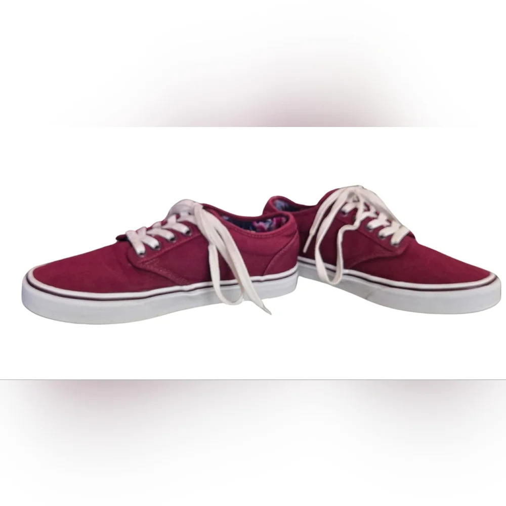 Vans Authentic Low Top Women's Sneakers in Burgundy and White -‎ Size 7